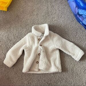Carters 12 mo NWOT fleece beige cream fleece jacket w buttons
